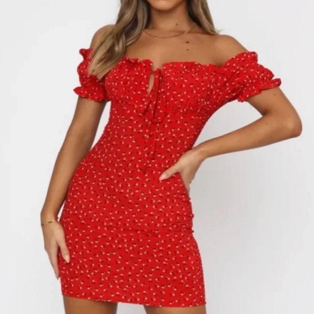 Red Floral Mini Dress